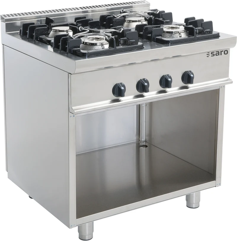 Cuisinière gaz - 4 feux - 24 kW - E7/KUPG4BA 650x850x1100 mm - Fourneau gaz sur meuble - Saro