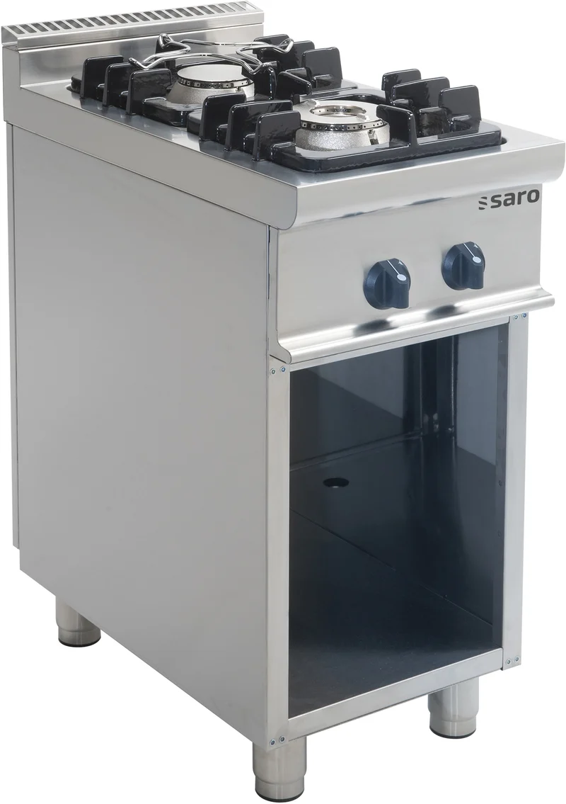 Cuisinière gaz - 2 feux - 12 kW - E7/KUPG2BA 700x1200x1085 mm - Fourneau gaz sur meuble - Saro