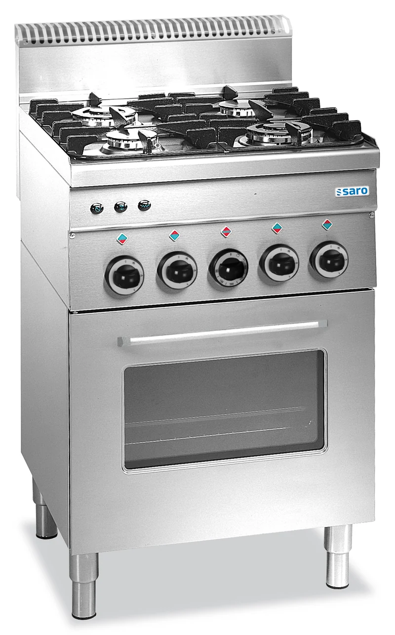 Cuisinière gaz - 4 feux - Four gaz - Grill électrique - 13.7 kW - Line 600 G4SF6 - Saro