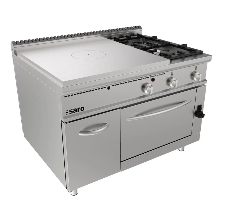 Cuisinière gaz - Plaque chauffante - 2 feux - Four - 33.5 kW - LQ/TPG6LO - Fourneau gaz sur meuble - Saro
