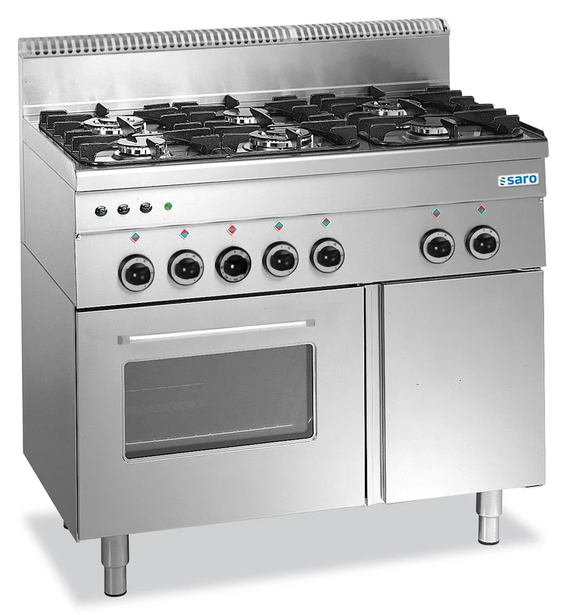 Cuisinière gaz - 6 feux - Four gaz - Grill électrique - 20.5 kW - Line 600 G6SFA6 - Saro