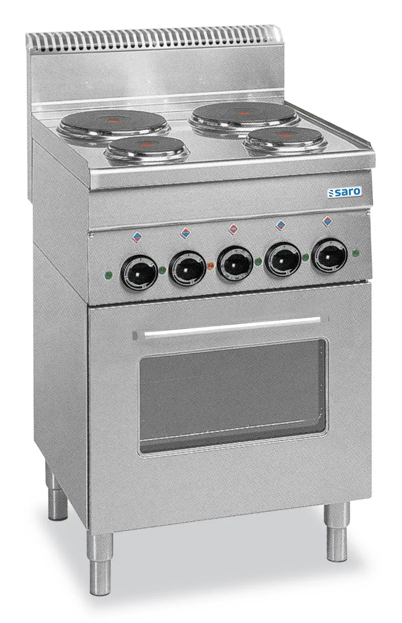 Cuisinière électrique - 4 zones - Grill - Four convection - 10.7 kW - Line 600 E4F6 - Saro