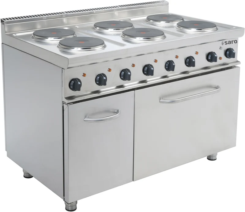 Cuisinière électrique - 6 plaques - Four électrique 120L - 20.7 kW - E7/CUET6LE - Saro