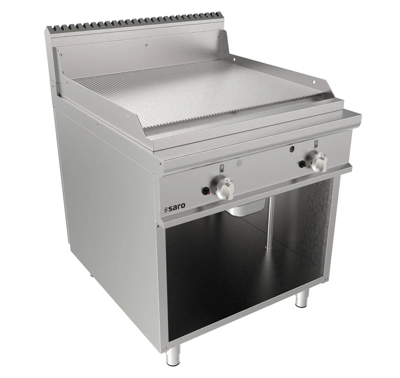 Plaque cuisson gaz - Inox - Rainurée - 15mm - 13.8kW - Saro