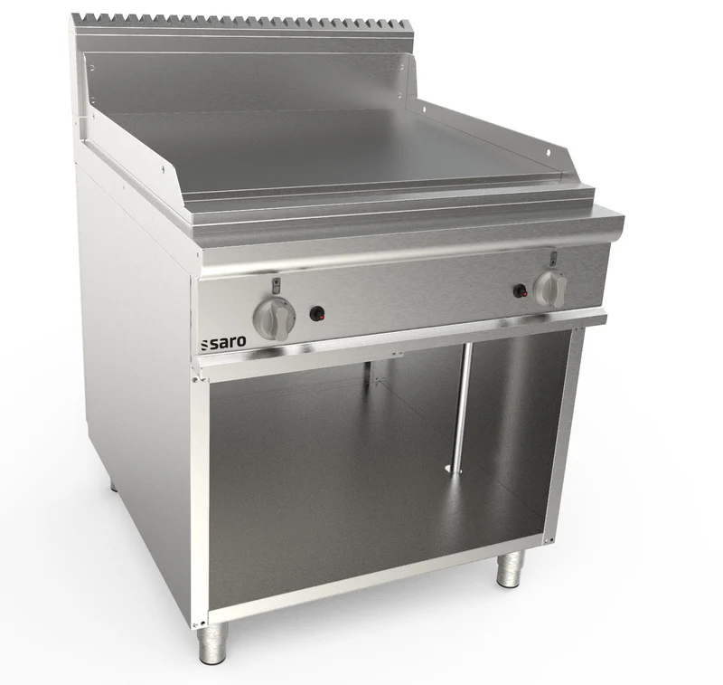 Plaque grill gaz - Inox - Lisse - 15mm - 13.8kW - Matériel cuisson - Saro