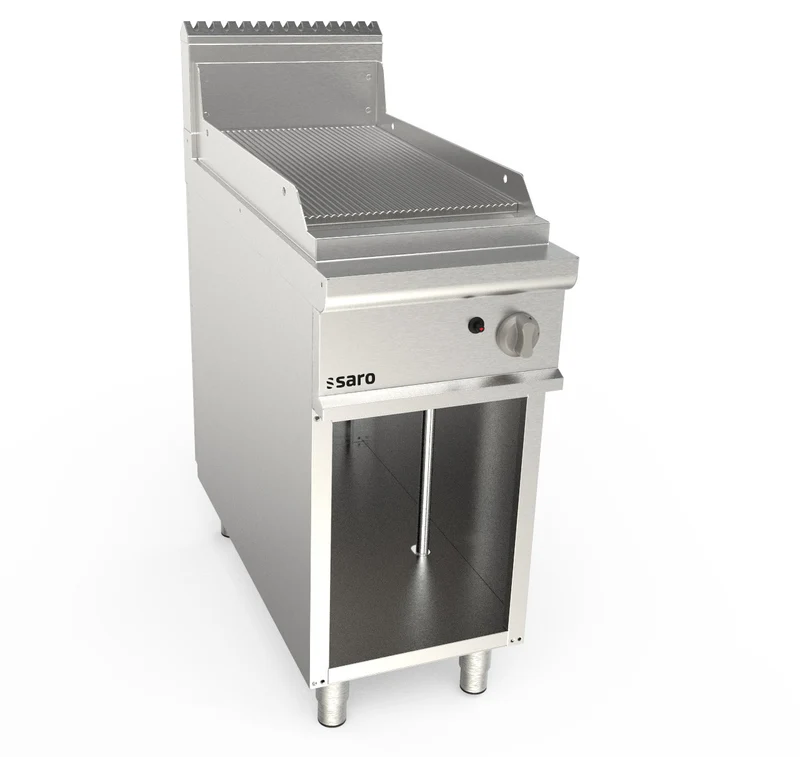Plaque cuisson gaz - Inox - Rainurée - 15mm - 6.9kW - Saro