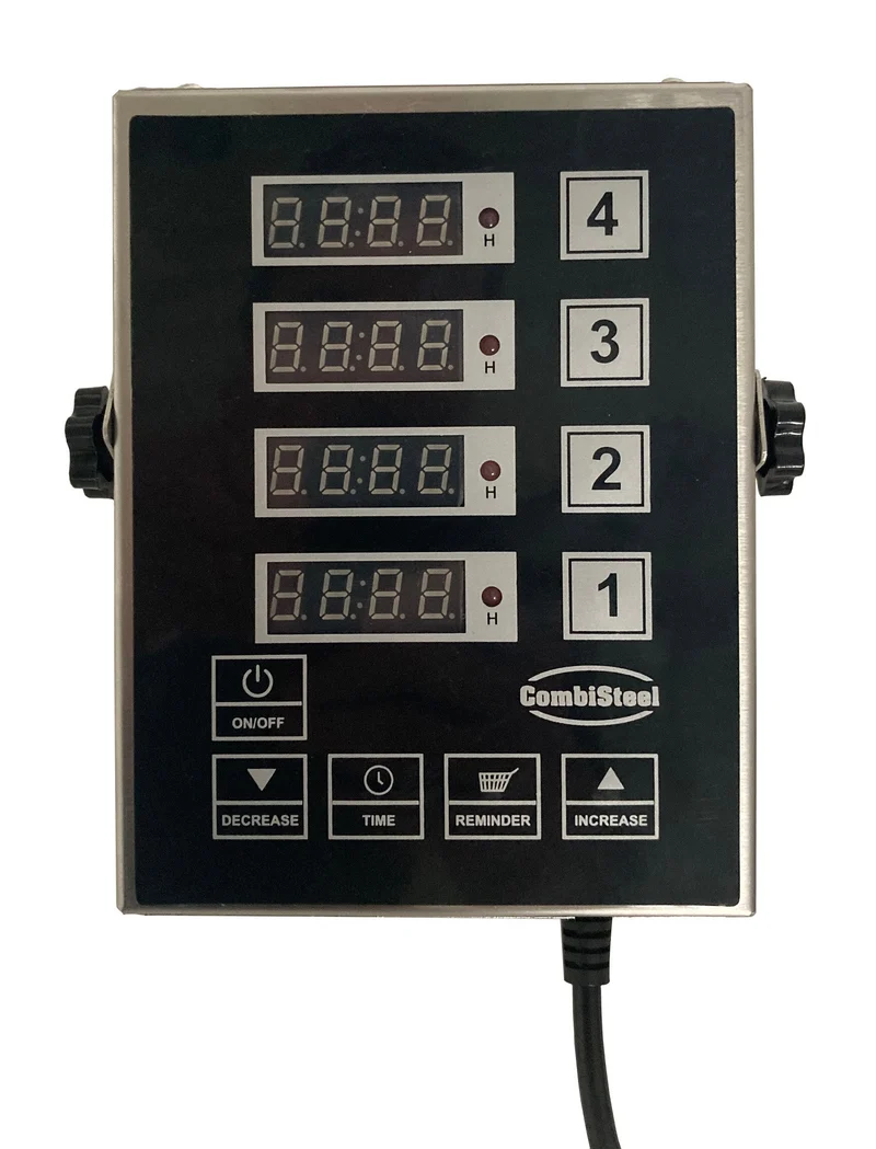 Minuterie de cuisine numérique 4 canaux DKT 4 130x170x36 mm 1.5 watt - Thermomètre et Minuteur - Combisteel