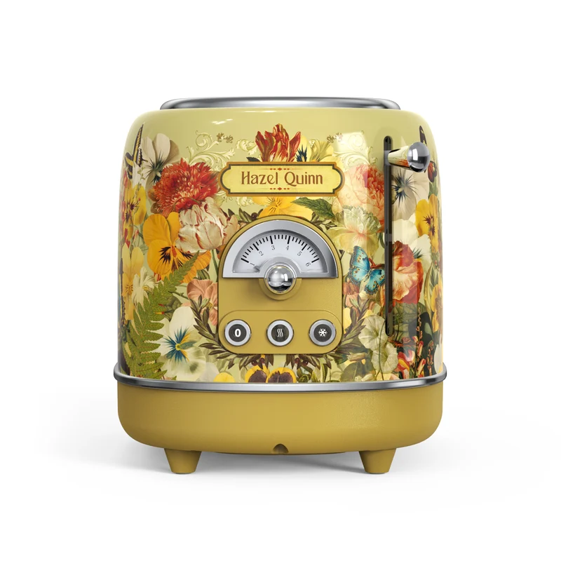 [Upbeat] Jointly-Designed 2-Slice Toaster by Eduardo Recife, with 6 Browning Dials, Sleek High Lift Lever