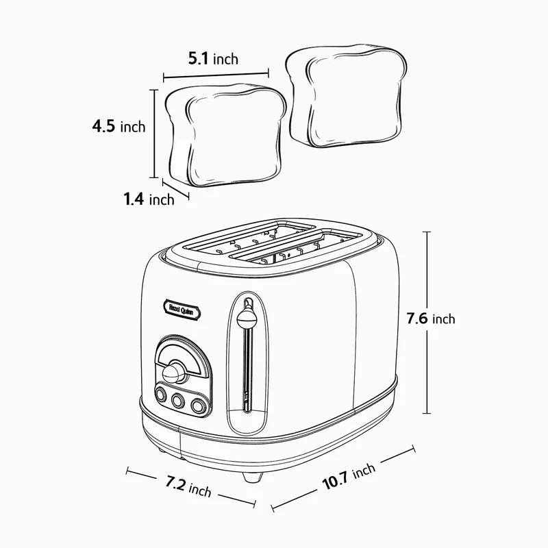 [Upbeat] Jointly-Designed 2-Slice Toaster by Eduardo Recife, with 6 Browning Dials, Sleek High Lift Lever