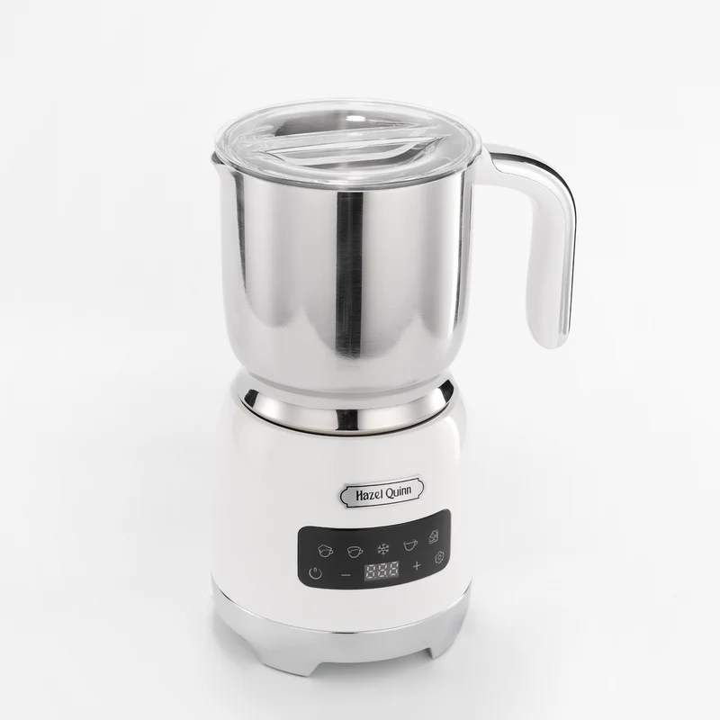 5-in-1 Electric Milk Frother, with Food Grade 304 Stainless Steel, LED Touch Screen, 0.4 L