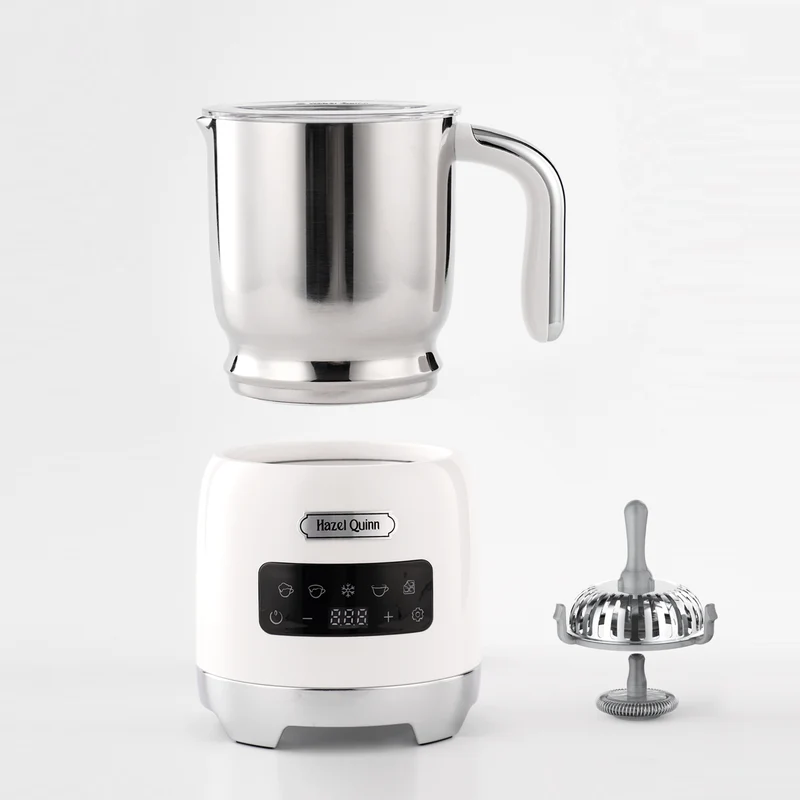 5-in-1 Electric Milk Frother, with Food Grade 304 Stainless Steel, LED Touch Screen, 0.4 L