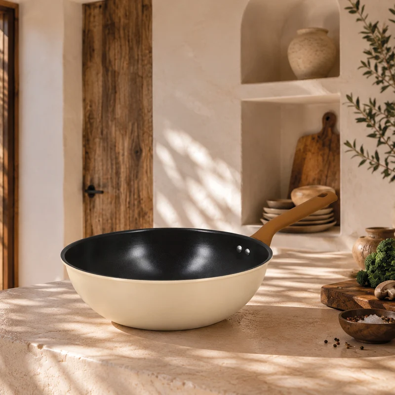 Wok Praticook 28cm en acier carbone