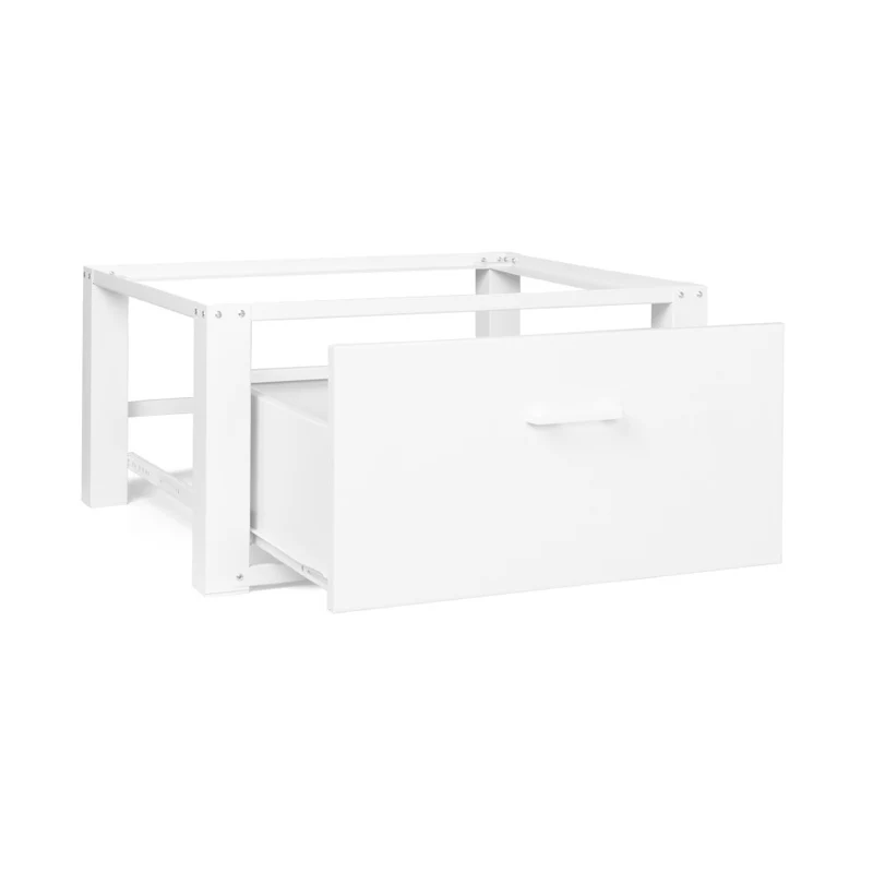 Socle spécial machine à laver blanc avec tiroir 100kg
