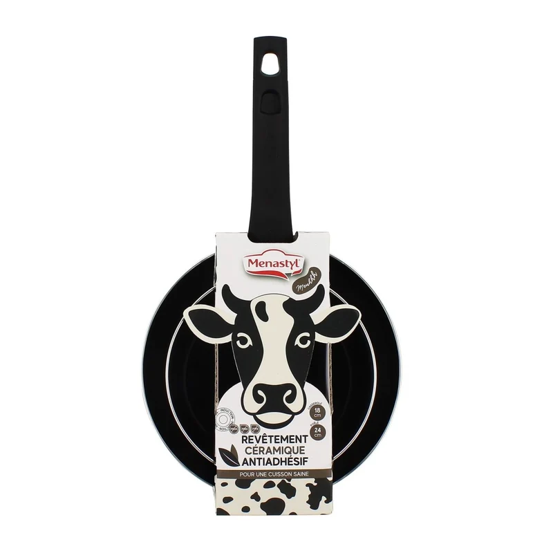 Lot de 2 pièces Vache en aluminium et revêtement céramique sans PFAS
