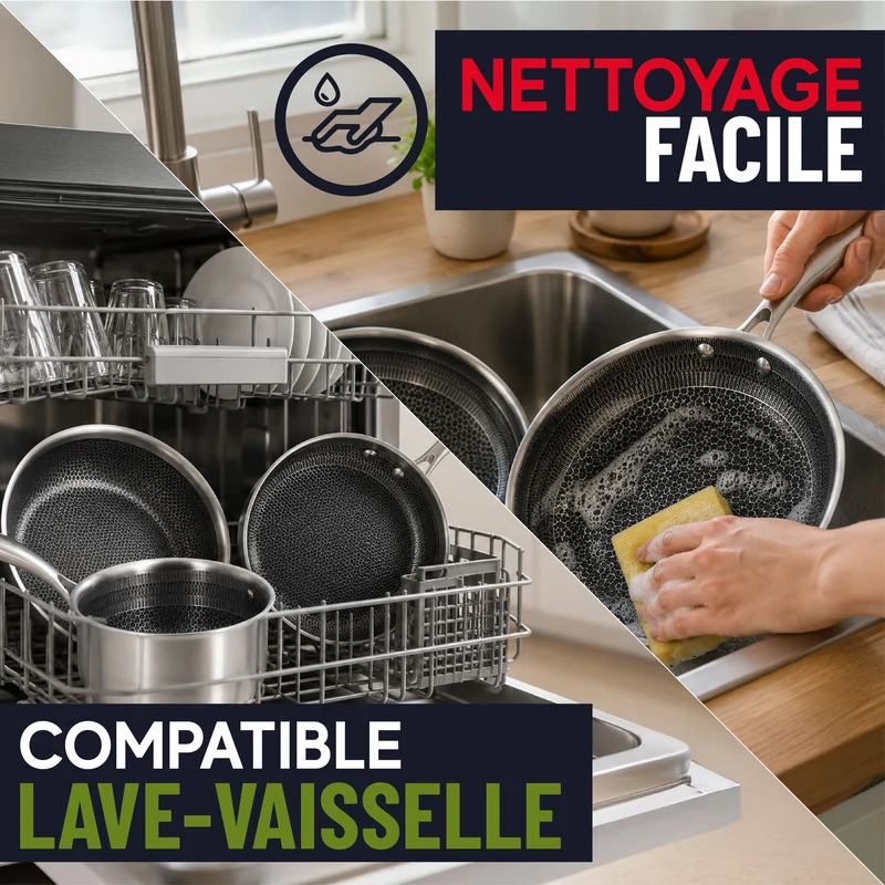 Wok Trinox Ø28 cm en acier inoxydable avec revêtement antiadhésif sans PFAS