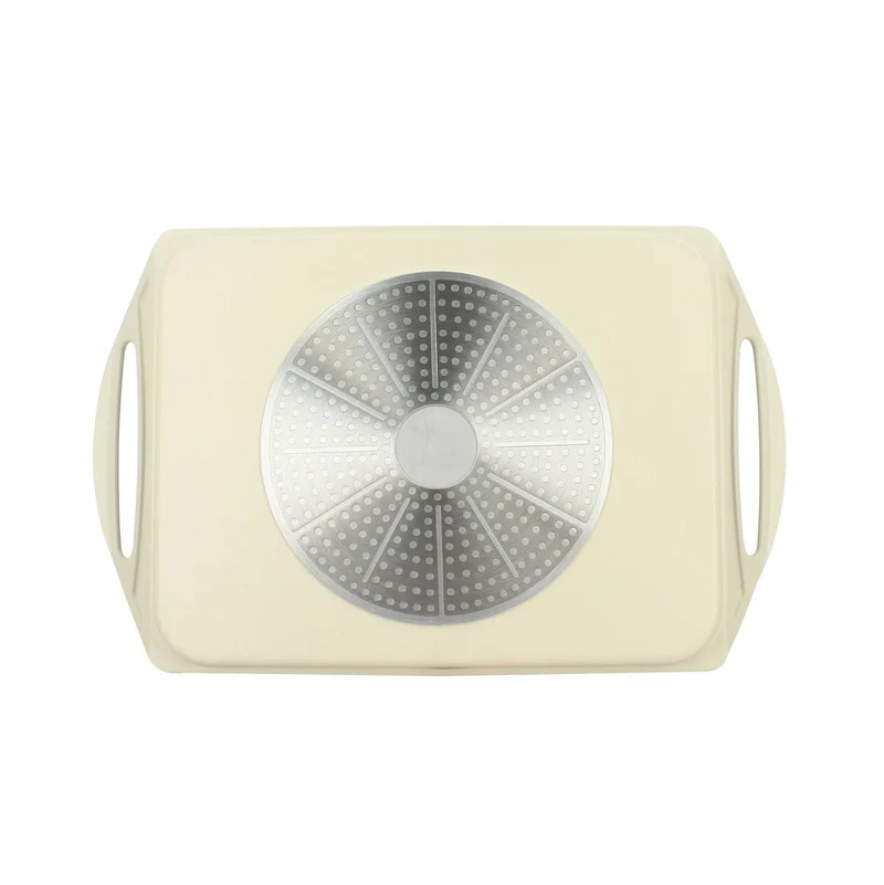 Plaque de cuisson Pure en fonte d'aluminium crème compatible induction 44x27cm