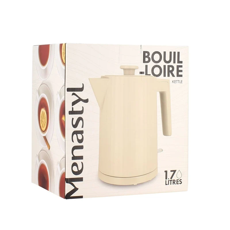 Bouilloire 1,7L en polypropylène crème strié