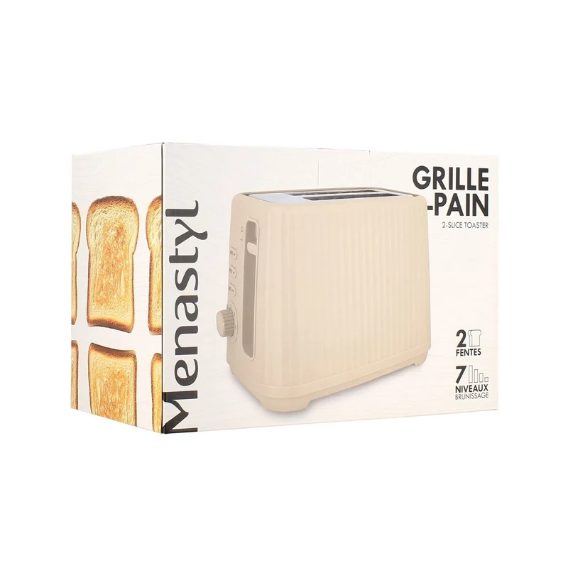 Grille Pain 2 tranches en polypropylène crème strié