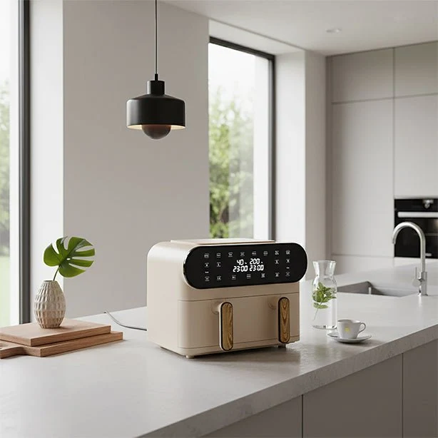 Friteuse à Air Chaud 11 L Colorama Crème Double Cuve