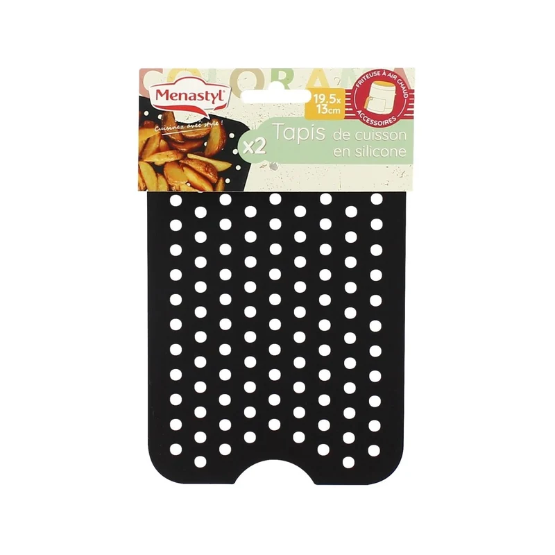 Lot de 2 tapis de cuisson rectangle 19,5 x 13 cm en silicone