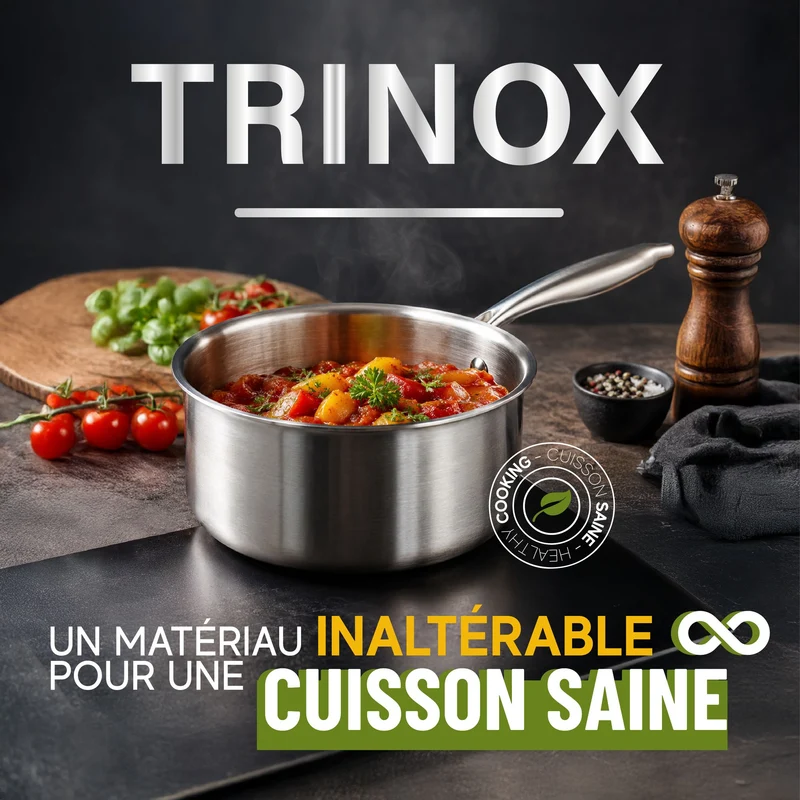 Casserole Trinox Ø18 cm en acier inoxydable triple couche