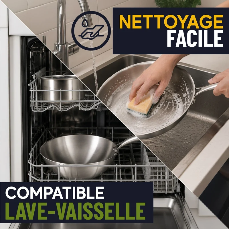 Poêle Trinox Ø30 cm en acier inoxydable triple couche