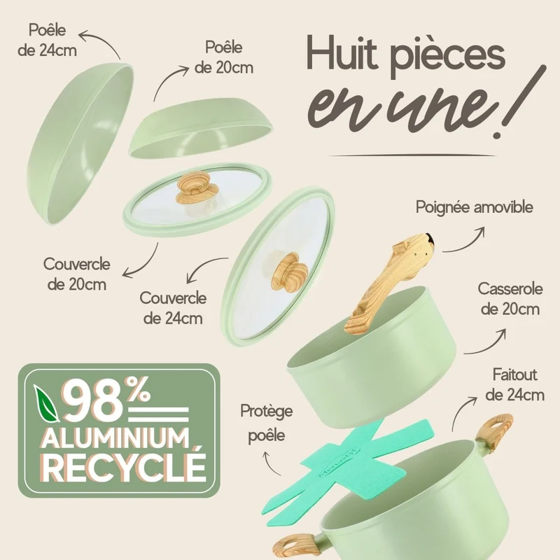 Set de 8 Pièces Amovible et Empilable Super Ball Colorama