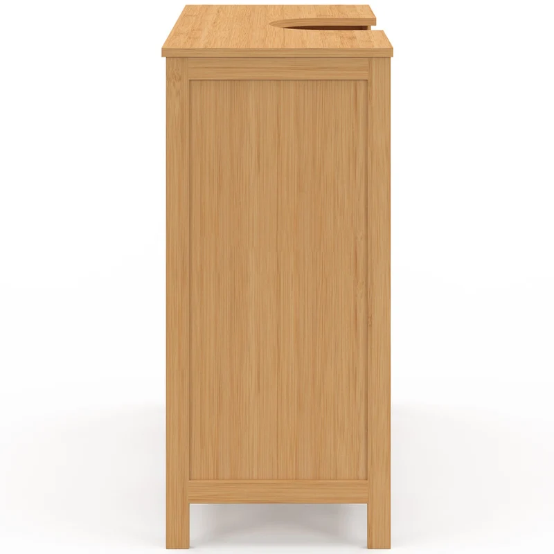 Meuble sous vasque Maya bambou placards et tiroirs