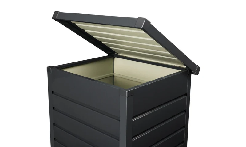 Coffre de rangement pour extérieur gris anthracite en acier galvanisé 200L