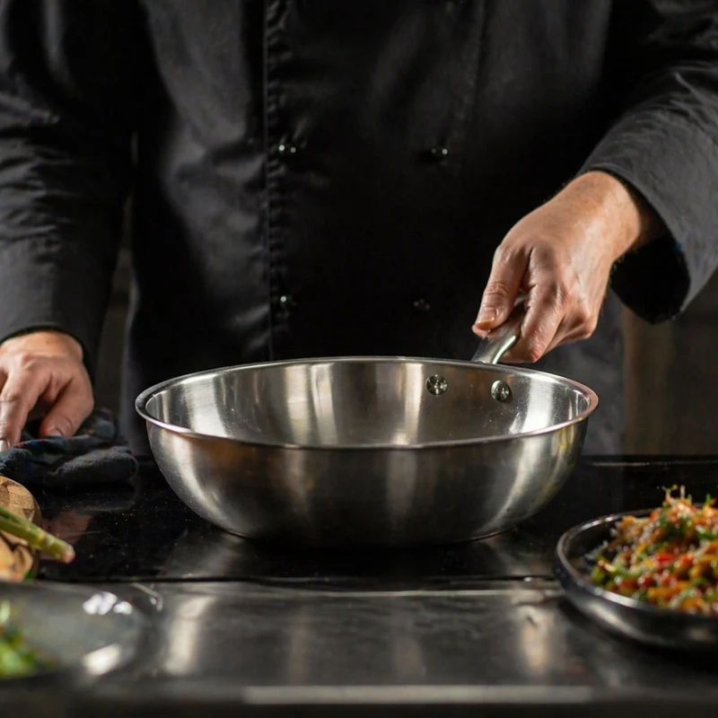 Wok Triply en acier inoxydable triple couche 28 cm 🇫🇷
