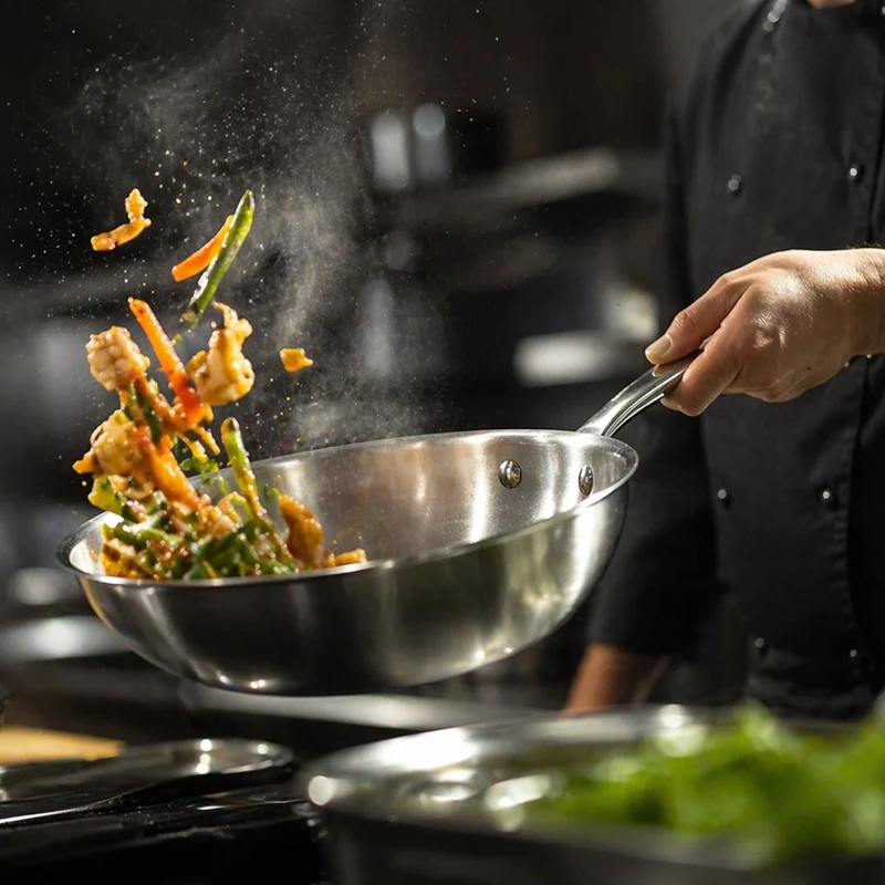 Wok Triply en acier inoxydable triple couche 28 cm 🇫🇷