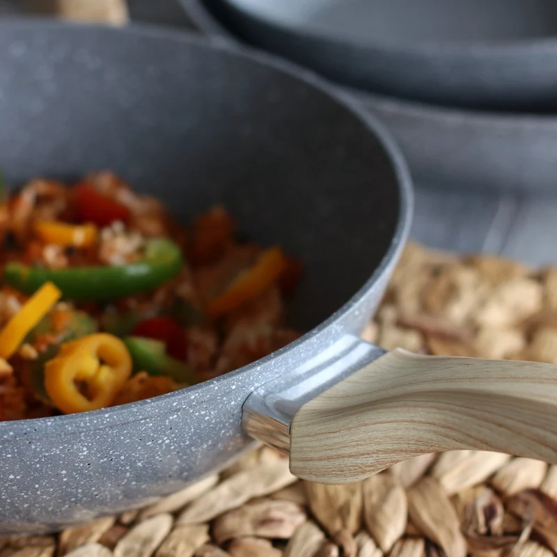 Wok Cannelle en aluminium forgé 28 cm