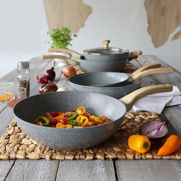 Wok Cannelle en aluminium forgé 28 cm