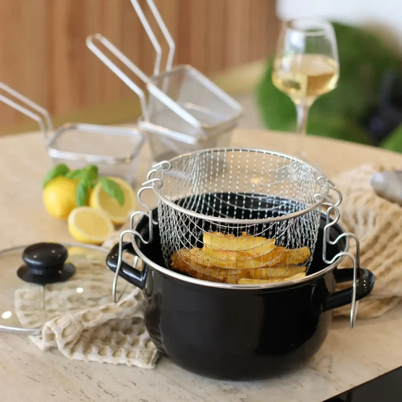 Friteuse en acier émaillé 26 cm