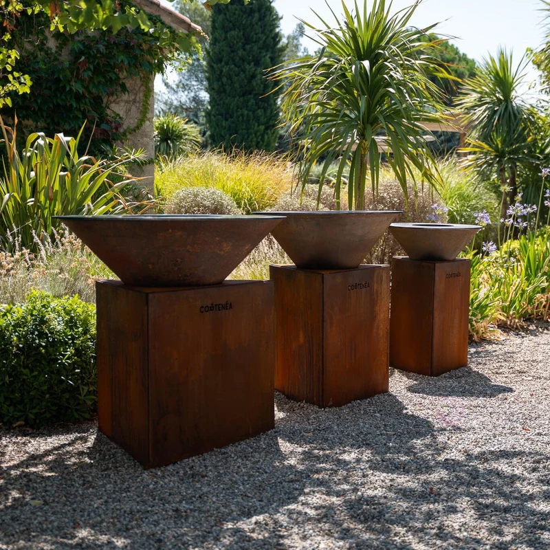 Brasero plancha en acier Corten - Tradition 80 cm
