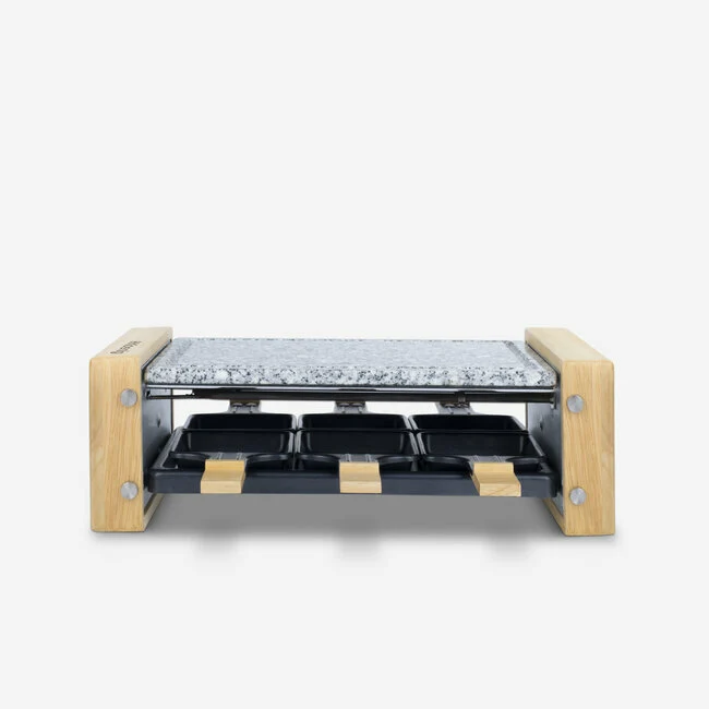 Raclette et pierre à cuire 6 personnes design bois