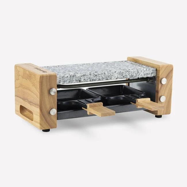 Raclette et pierre à cuire 2 personnes design bois