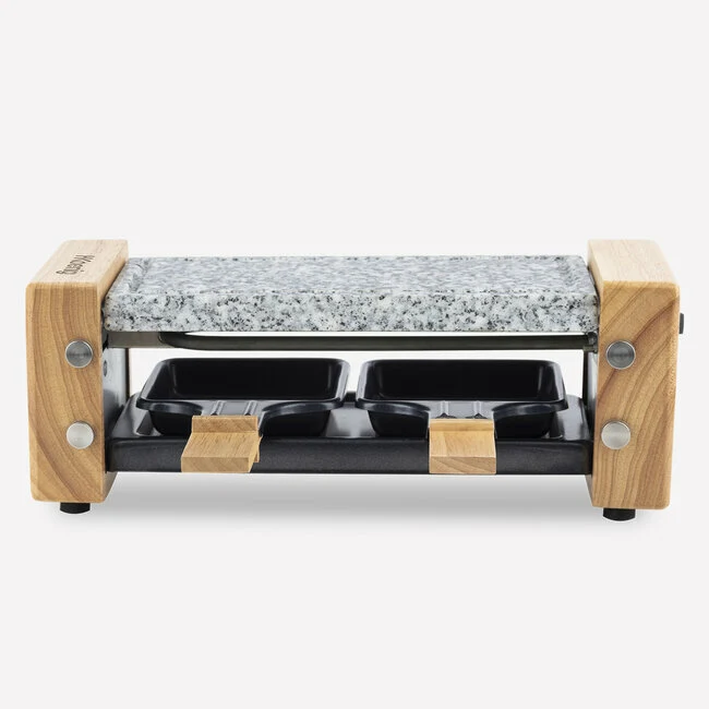 Raclette et pierre à cuire 2 personnes design bois