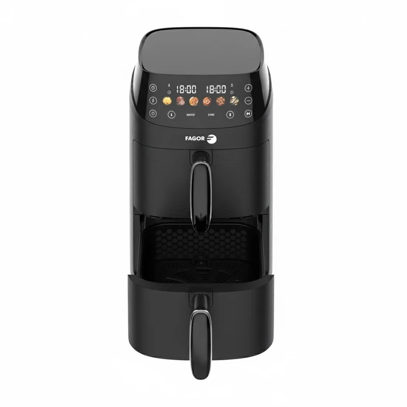 Friteuse à air chaud Air fryer double panier 5L 2000W Noir
