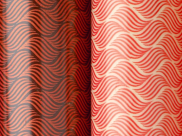 Feuilles transfert pour chocolat polyéthylène - Rouge scintillant