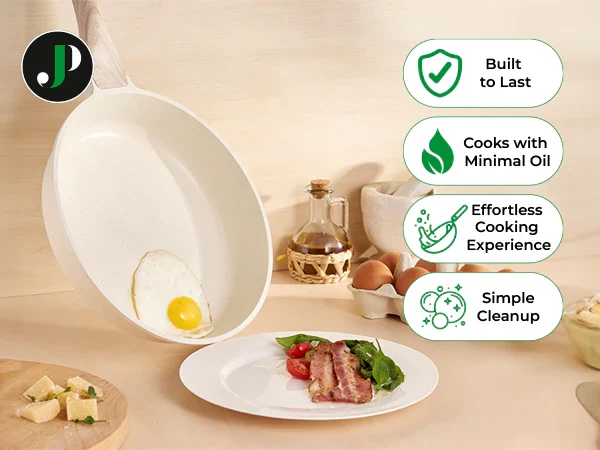 Batterie de Cuisine 15 pièces avec cuisseur à vapeur Antiadhésives en Granit beige - Tous feux dont induction
