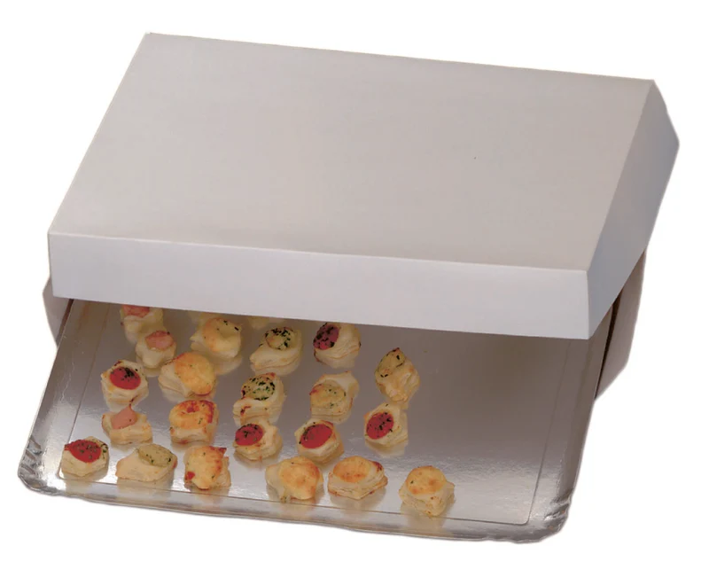 Boite carton blanc pour plateau traiteur